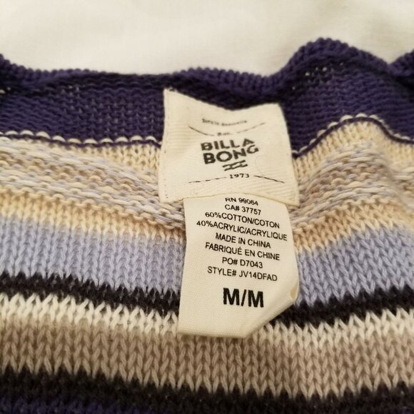 Womens M Billabong Cardigan Duster Sweater Blue Gray Long Open Front - Picture 4 of 8